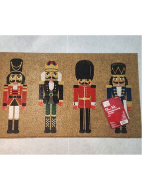 Home Accents Holiday Nutcracker Quartet Door Mat 18x30in Christmas Decorations